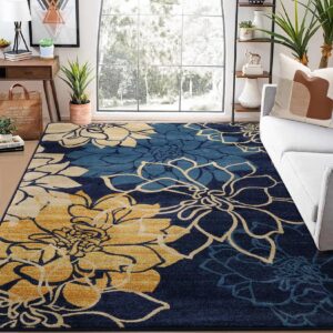 glowsol area rug 9x12 large modern rug floral rugs for living room bedroom thick durable stain-resistant rug low pile dining office mat non-shedding carpet for bedroom nursery basement decor