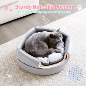 Made4Pets Cat Bed and House, 2-in-1 Foldable Cat Houses for Indoor Cats, Soft Velvet Cat Cave, Removable and Washable Cushion, Cat Condo for All-Season Comfort and Style