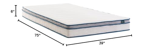 ZINUS 6 Inch Spring Sensation Hybrid Mattress [New Version], Medium Firm Feel, Fiberglass Free, Youth and Guest Bedroom, Mattress in A Box, Twin