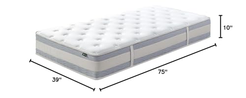 ZINUS 10 Inch Comfort Support Hybrid Mattress [New Version], Twin, Fiberglass Free, Medium Plush, Motion Isolation, Certified Safe Foams & Fabric, Mattress in A Box