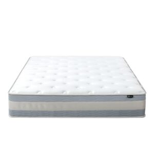 ZINUS 12 Inch Cooling Comfort Support Hybrid Mattress [New Version], Queen, Fiberglass Free, Medium Plush, Cooling Motion Isolation, Certified Safe Foams & Fabric, Mattress in A Box