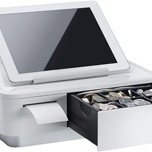 Star mPOP POP10 CI-F White with USB-C lighning Integrated Receipt Printer and mPOP Cash Drawer with Tablet Stand