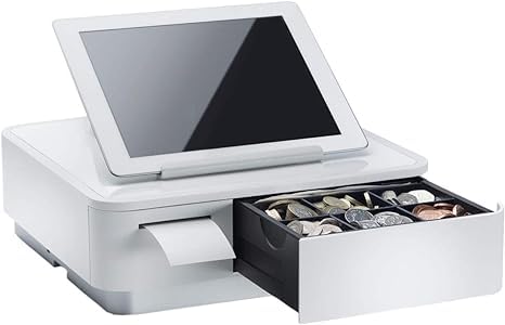 Star mPOP POP10 CI-F White with USB-C lighning Integrated Receipt Printer and mPOP Cash Drawer with Tablet Stand