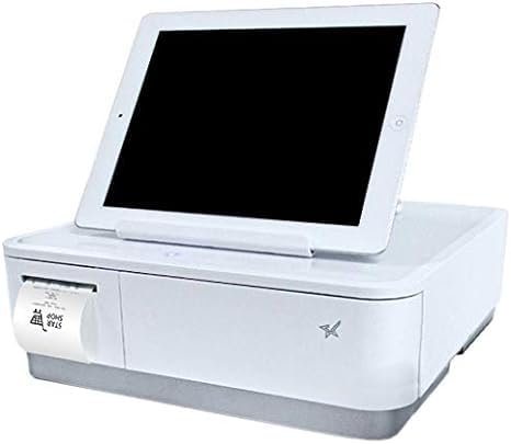 Star mPOP POP10 CI-F White with USB-C lighning Integrated Receipt Printer and mPOP Cash Drawer with Tablet Stand