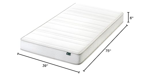 ZINUS 6 Inch Foam and Spring Hybrid Mattress, 2 Pack [New Version], Twin, Fiberglass Free, Bunk Bed Compatible, Durable Support, Certified Safe Foams & Fabric, Mattress in A Box