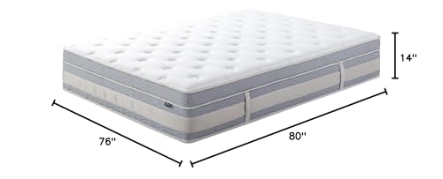 ZINUS 14 Inch Cooling Comfort Support Hybrid Mattress [New Version], King, Fiberglass Free, Medium Plush, Cooling Motion Isolation, Certified Safe Foams & Fabric, Mattress in A Box