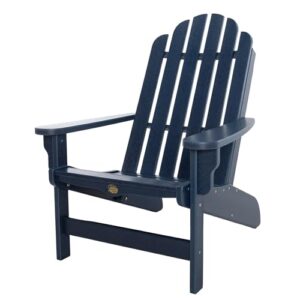 original pawleys island royal blue durawood essentials adirondack chair, eco-friendly durawood, stainless steel hardware, fit n finish, handcrafted in the carolinas