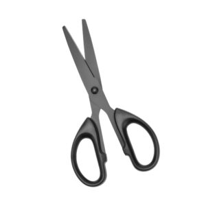 office scissors 6" black metal all purpose straight small scissors stainless steel sharp blades abs non-slip handles scissors for paper student desk home craft school