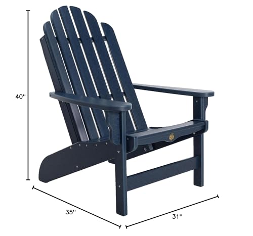 Original Pawleys Island Royal Blue Durawood Essentials Adirondack Chair, Eco-Friendly Durawood, Stainless Steel Hardware, Fit N Finish, Handcrafted in The Carolinas