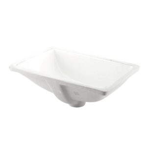 DAX Ceramic Square Single Bowl Undermount Bathroom Basin, White