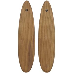 Deco 79 Wood Surfboard Wall Hook, Set of 2 6" W, 27" H, White