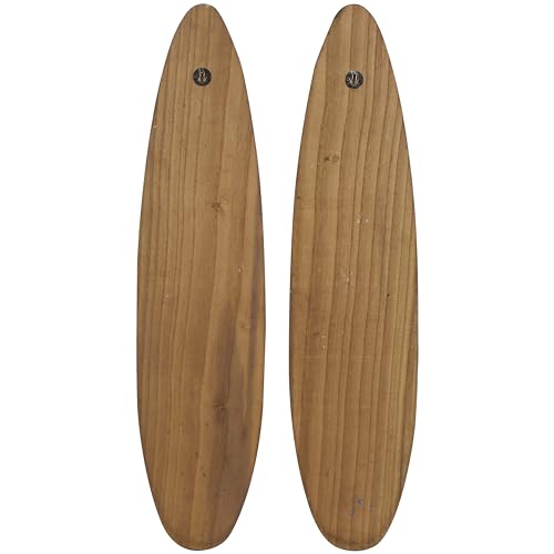 Deco 79 Wood Surfboard Wall Hook, Set of 2 6" W, 27" H, White