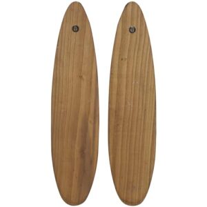 Deco 79 Wood Surfboard Wall Hook, Set of 2 6" W, 27" H, White