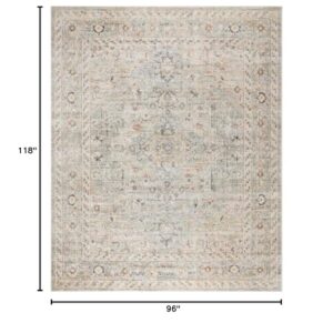 Nourison Oushak Home Traditional Light Grey 8' x 9'10" Area -Rug, Easy -Cleaning, Non Shedding, Bed Room, Living Room, Dining Room, Kitchen (8x10)