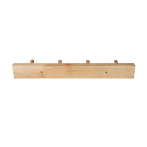 CONSDAN Coat Rack Wall Mount, USA Grown Hickory Coat Hooks with 4 Hooks, Wooden Coat Hanger Wall Mount for Hanging Coats, Jacket, Clothes, Hat, Natural Hickory