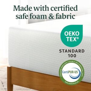 ZINUS 10 Inch Green Tea Memory Foam Mattress [New Version], Queen, Fiberglass free, Medium Firm Feel, Zoned Pressure Relief, Certified Safe Foams & Fabric, Mattress in A Box