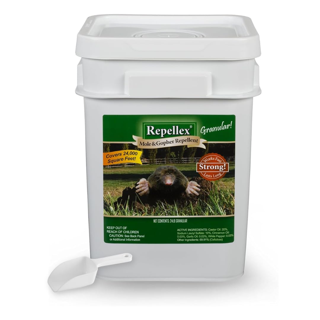 Repellex 10545-SCP Mole/Gopher Repellent 24 lb. with Scoop Granule, Black