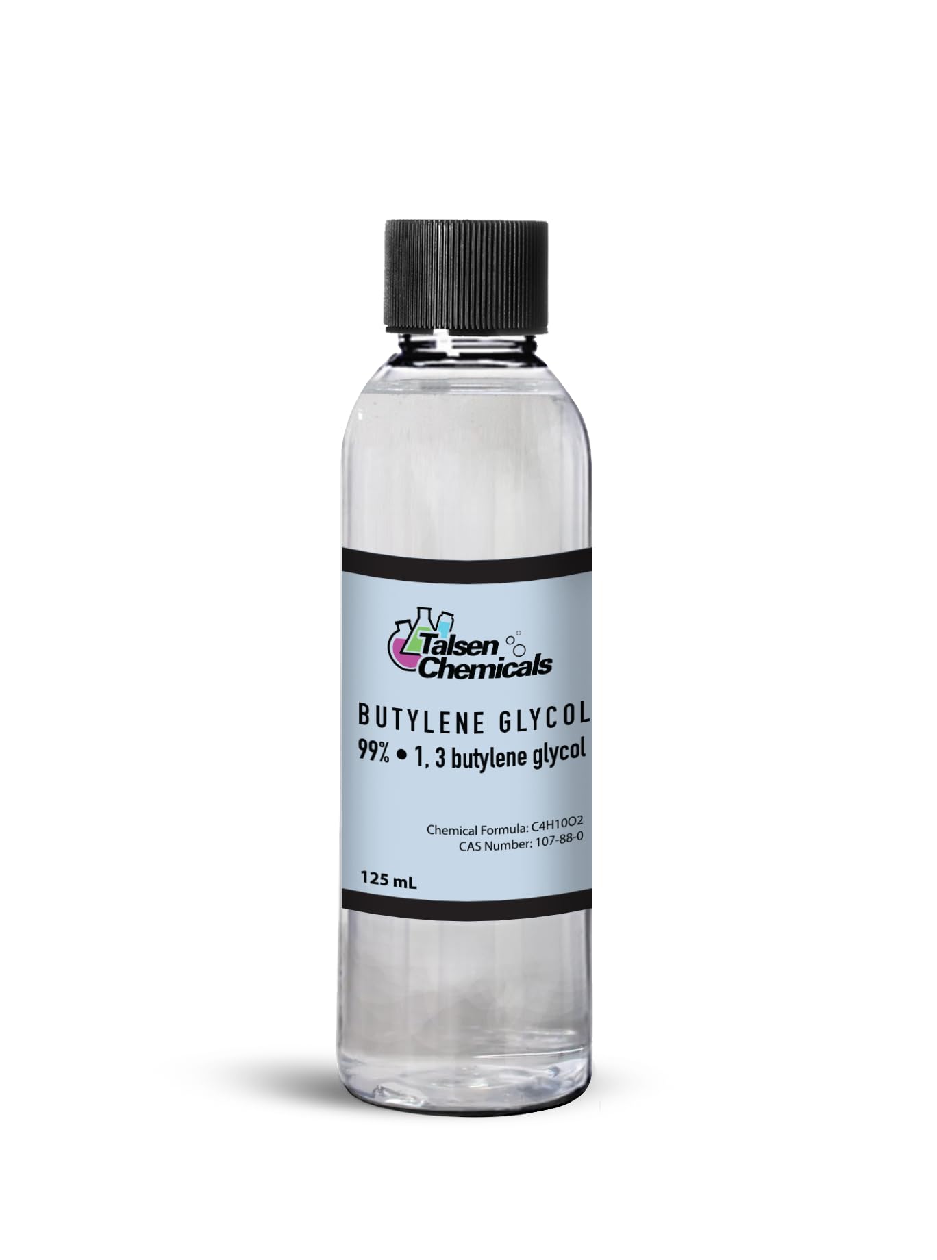 Butylene Glycol Cosmetic Grade (125 mL / 4.22 Oz), Organic Butylene Glycol Moisturizer for Skincare - Emollient Prevents Water Loss from Skin - Skincare 1,3 Butylene Glycol by Talsen Chemicals