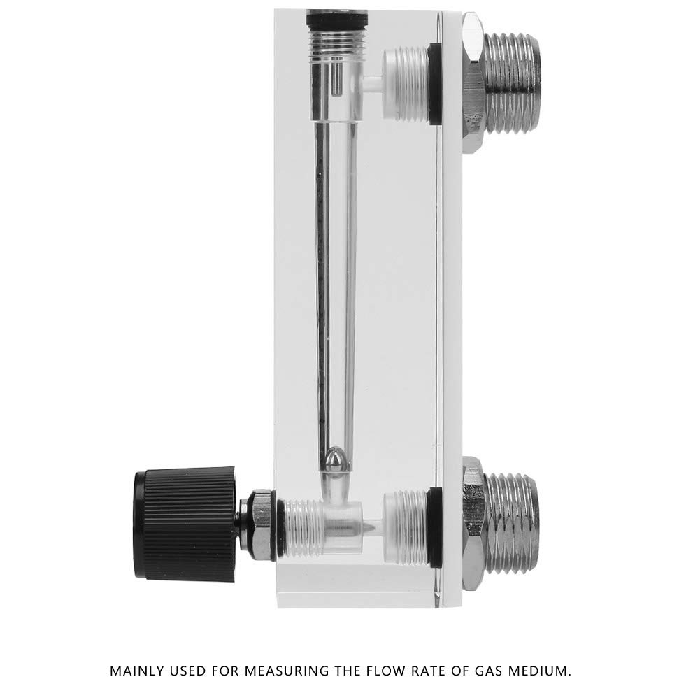 Gas Flowmeter, LZM-6T Panel Type Rotor Adjustable Knob Liquid Flowmeter 2-20LPM/4-40SCFH Measurement Range Gas Meter Flowmeter Brass Female BSP1/4 for Measuring Controlling Gas