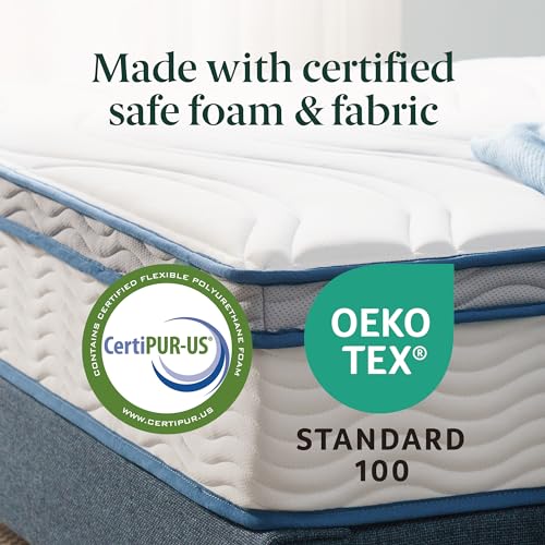 ZINUS 8 Inch Spring Sensation Hybrid Mattress [New Version], Full, Fiberglass Free, Medium Firmness, Durable Support, Certified Safe Foams & Fabric, Mattress in A Box