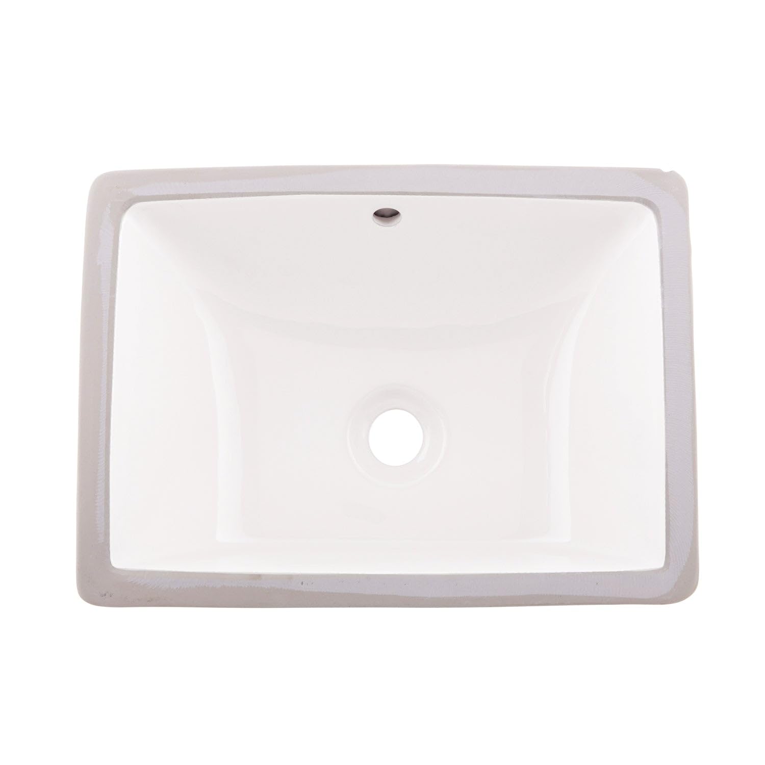 DAX Ceramic Square Single Bowl Undermount Bathroom Basin, White