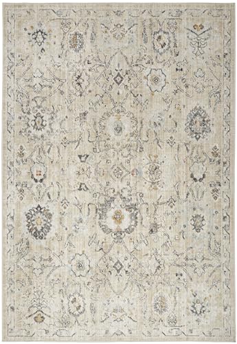 Nourison Oushak Home Traditional Cream 4'1" x 5'11" Area -Rug, Easy -Cleaning, Non Shedding, Bed Room, Living Room, Dining Room, Kitchen (4x6)