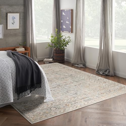 Nourison Oushak Home Traditional Light Grey 8' x 9'10" Area -Rug, Easy -Cleaning, Non Shedding, Bed Room, Living Room, Dining Room, Kitchen (8x10)