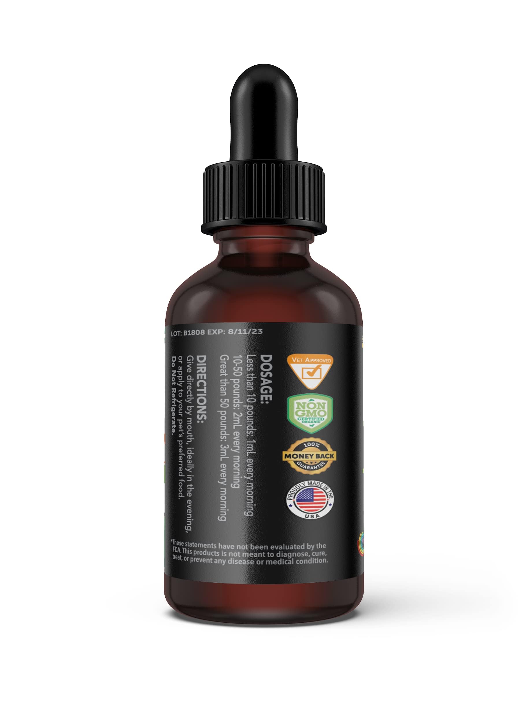 RestoraPet PM Formula Organic Wellness Oil Dogs and Cats 600mg Anti-Inflammatory Liquid Drops Promote Joint Pain Relief and Mobility with Organic Turmeric Curcumin CoQ10 – Bacon Flavor 2 oz.