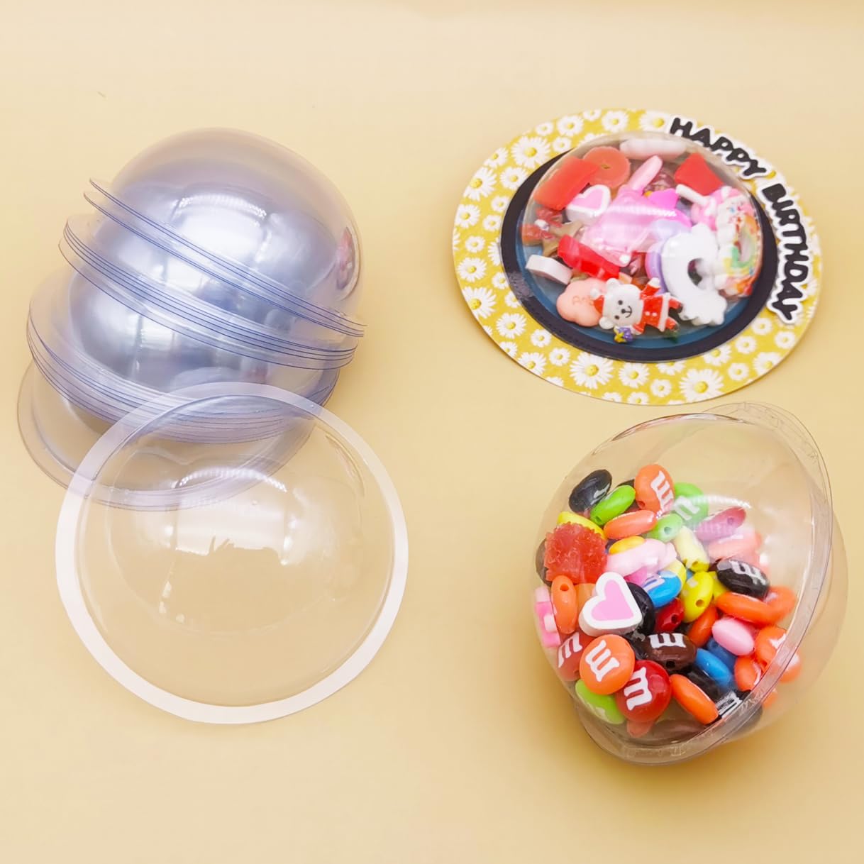 Alinacutle 20PC Half Ball Clear Plastic Candy Dome Candy Holders Chocolate Holder Money Holder Card Shaker Cards Transparent Plastic Blister Clamshell Packing Covers for DIY Gift Box