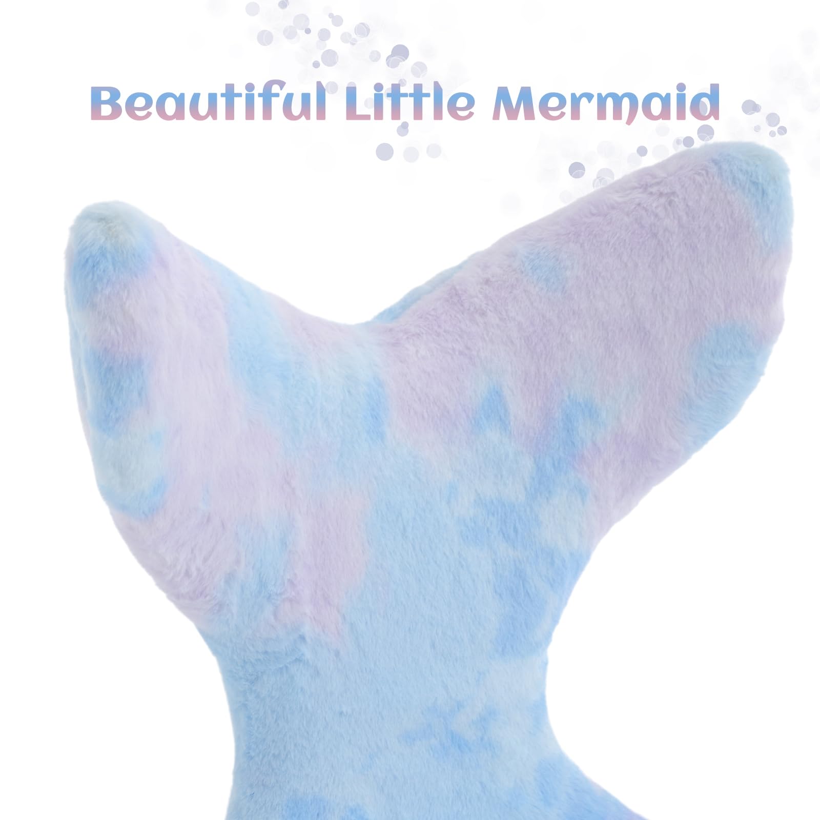 Guyou Fuzzy Cute Kids' Desk Chair Mermaid Back Chair Colorful Adjustable Study Chair Swivel Rolling Chair for Teen Girls Boys/Bedroom/Children Gift(Blue Colorful)