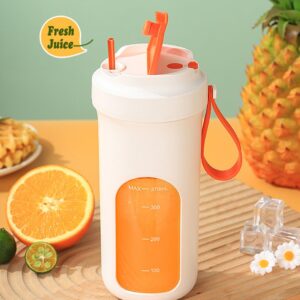 Portable Blender for Shakes and Smoothies, 13oz Personal Blender with USB Rechargeable and 10 Blades Mini Small Blender Bottles for Office Gym Kitchen (White)