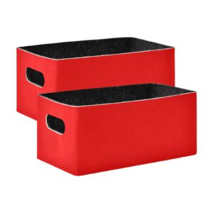 kcldeci 2pcs storage baskets for shelves red foldable storage bins cube fabric bins organizer for nursery home office kids toys