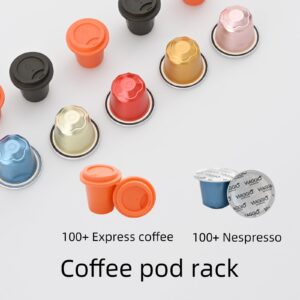 Extra-large K Cup Holders for Counter - Coffee Pod Holders for Counter - K Cup Holders for Counter - Coffee Pods Storage Organizer - Coffee Bar Accessories - Large Capacity Black Wire Kup Storage with