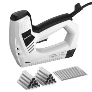 bielmeier electric staple gun, 2-in-1 staple gun brad nailer including 2000pcs staples and nails, 120v corded nail gun electric stapler heavy duty for diy projects, upholster and woodworking