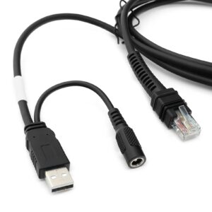 CARPSDZY CBA-U42-S07PAR USB Cable for Zebra Symbol DS3678-DP LI3608 LI3678 DS3600 DS3608 DS8108 Barcode Scanner, USB-A to RJ-45 Interface, 7ft(2.8m) Straight, 12V (Requires 12V Power Supply)