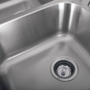 DAX Stainless Steel 50/50 Double Bowl Top Mount Kitchen Sink, Brushed Stainless Steel