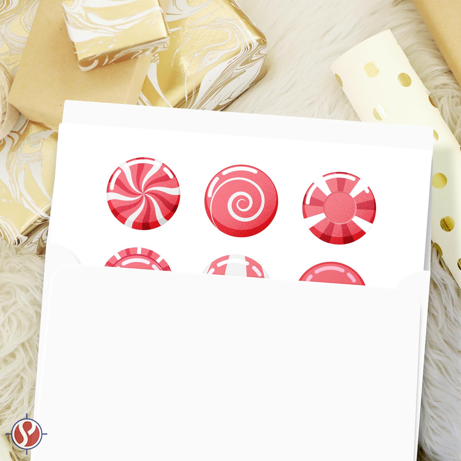 2025 Wishing You A Sweet Holiday! Greeting Cards – Red and White Old-Fashioned Christmas Xmas Candies – Greetings, Invitations, Thank You's, Gifts – 10 per Pack, Envelopes Included – 4.25 x 5.5”