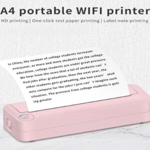 A4 Mobile Thermal Printer, Portable Rechargeable Tattoo Thermal Printer, Travel Bluetooth Inkless Printer for Office Home School