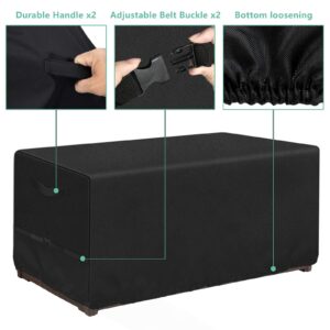 Kovshuiwe Deck Box Cover 52" L x 26.7" W x 26.7" H- Heavy Duty 600D Polyester Oxford Deck Box to Protect Large, 100% Waterproof Deck Box Cover, Outdoor Rectangular Storage Bench Covers