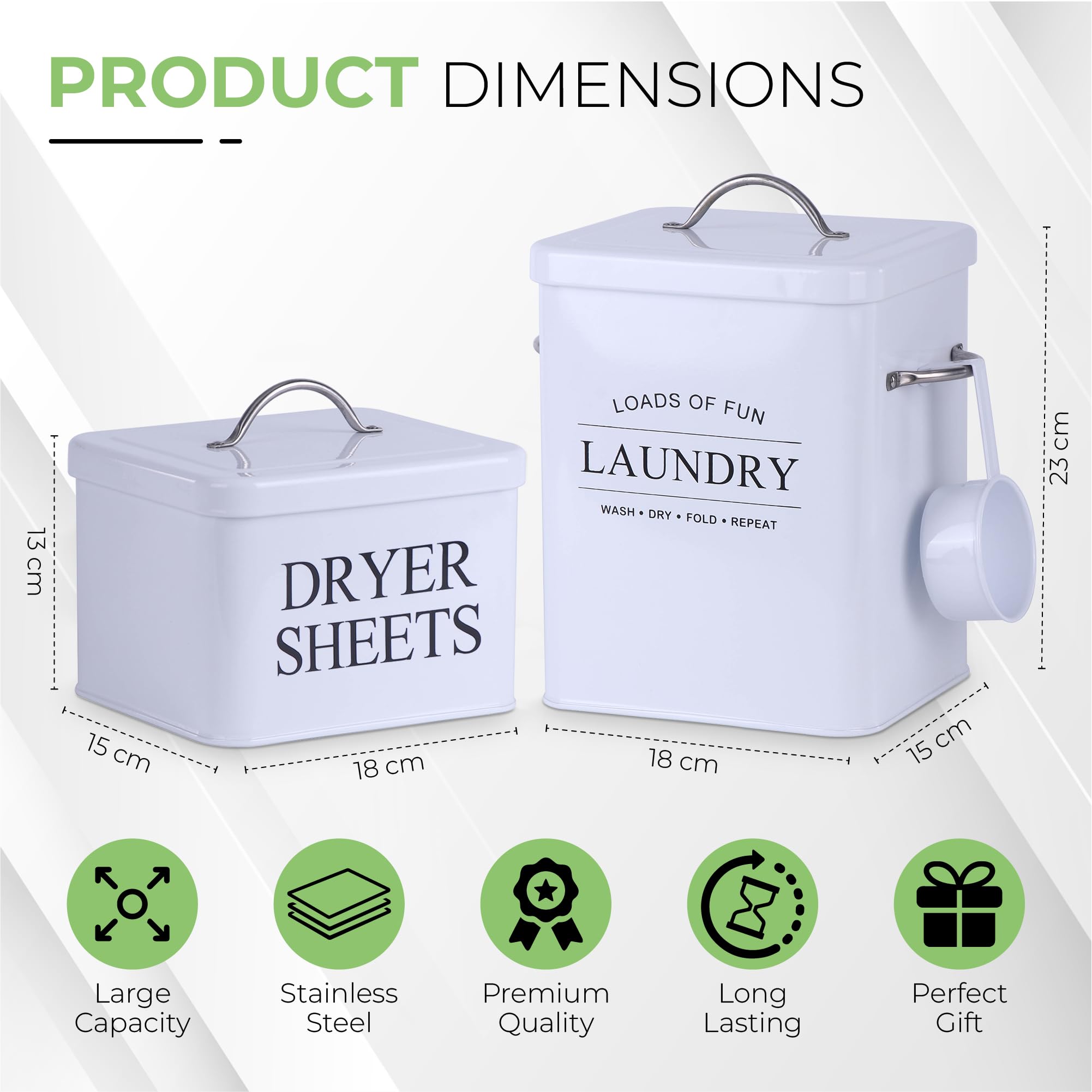 Laundry Soap Container and Dryer Sheet Container for Laundry Room Organization and Storage, Farmhouse Laundry Room Decor, Laundry Containers, Laundry Detergent Container, Laundry Powder Container