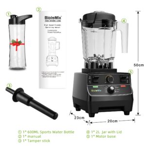 Biolomix Professional Smoothie Blender, Countertop Blender,Commercial Blender 2200W High Power with 68oz Pitcher, Smart Presets,blenders for kitchen for Ice, Soup,Frozen Dessert With 1 Juice Bottle