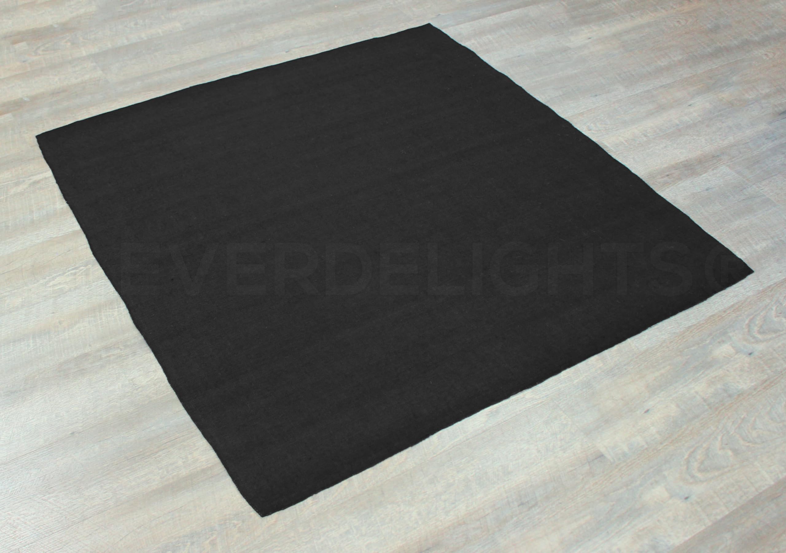 CleverDelights 48 Inch Black Burlap Square - Jute Burlap Fabric - Finished Edges - 48" x 48"