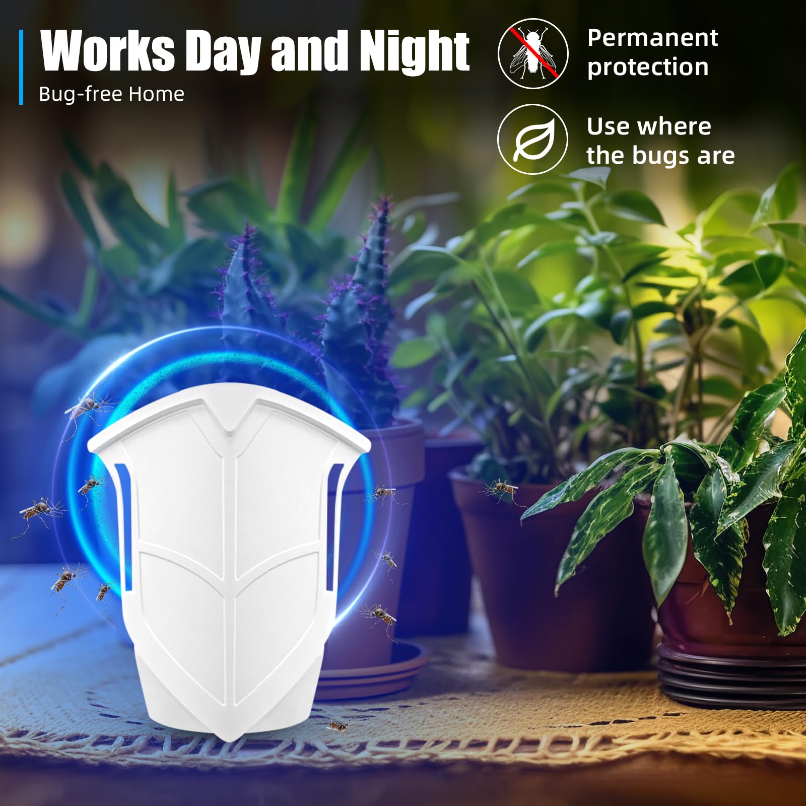 Upgraded Fly Traps Indoor for Home,Flying Insect Trap for Mosquito,Fruit Flies,Moth,Gnat,2-in-1 Rechargeable Fly Catcher with USB Charging Bug Light Trap Indoor with 6 Refills,Indoor Outdoor Camp Use