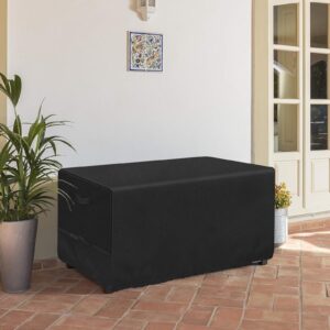 Kovshuiwe Deck Box Cover 52" L x 26.7" W x 26.7" H- Heavy Duty 600D Polyester Oxford Deck Box to Protect Large, 100% Waterproof Deck Box Cover, Outdoor Rectangular Storage Bench Covers