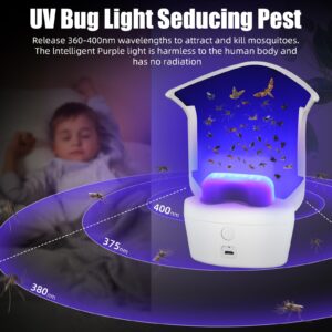 Upgraded Fly Traps Indoor for Home,Flying Insect Trap for Mosquito,Fruit Flies,Moth,Gnat,2-in-1 Rechargeable Fly Catcher with USB Charging Bug Light Trap Indoor with 6 Refills,Indoor Outdoor Camp Use