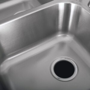 DAX Stainless Steel 50/50 Double Bowl Top Mount Kitchen Sink, Brushed Stainless Steel