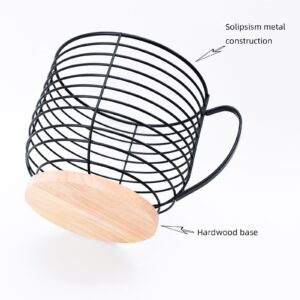 Extra-large K Cup Holders for Counter - Coffee Pod Holders for Counter - K Cup Holders for Counter - Coffee Pods Storage Organizer - Coffee Bar Accessories - Large Capacity Black Wire Kup Storage with