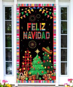 nepnuser feliz navidad door cover mexican christmas decoration xmas winter holiday party decor home backdrop door hanging banner