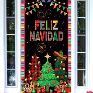 Nepnuser Feliz Navidad Door Cover Mexican Christmas Decoration Xmas Winter Holiday Party Decor Home Backdrop Door Hanging Banner