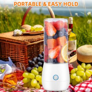 Portable Mini Blender,Personal Blender for Shakes and Smoothies,Fresh Juice Portable Blender With USB Rechargeble,Cordless 15 OZ Mini Fruit Juice Mixer For Travel,Camping,Gym,Office